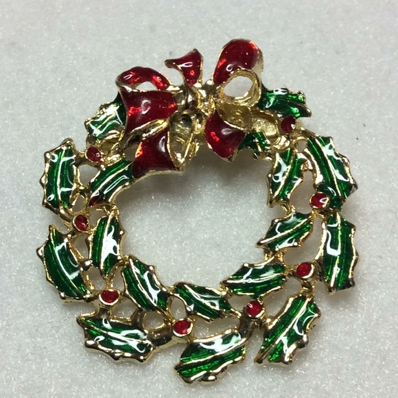 FINAL SALE PRICE Enameled Christmas Pin Lot x 2 - Picture 4 of 6